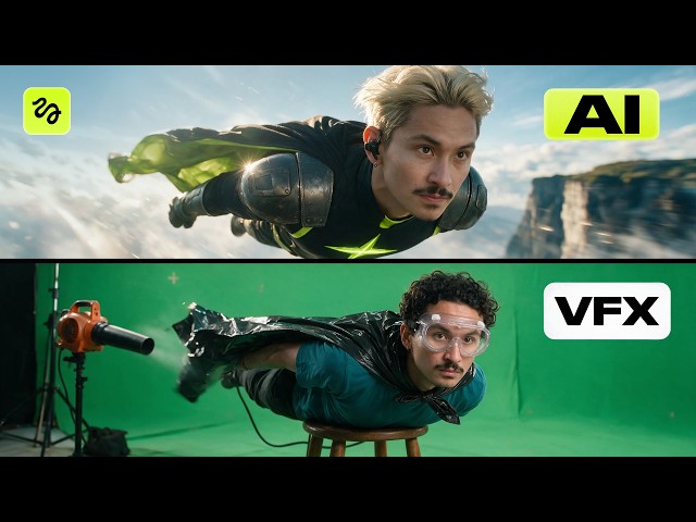 I Mixed AI + Real Footage to Beat a Pro VFX Artist (feat. ⁨⁨@erikdoesvfx⁩)