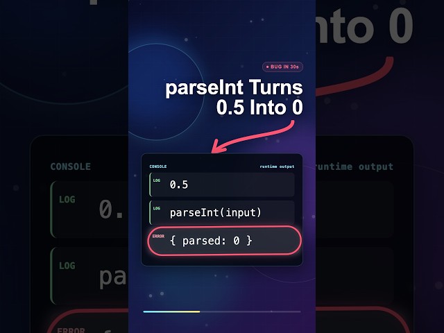 🤔 Why Does parseInt Turn 0.5 Into Zero? #javascript #parseint #shorts