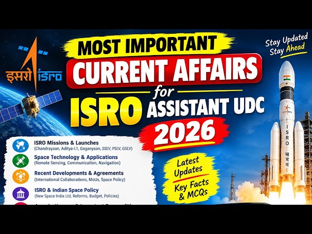Most important current affairs for ISRO Assistant/UDC 2026 ❤️🇮🇳🚀 #isro 