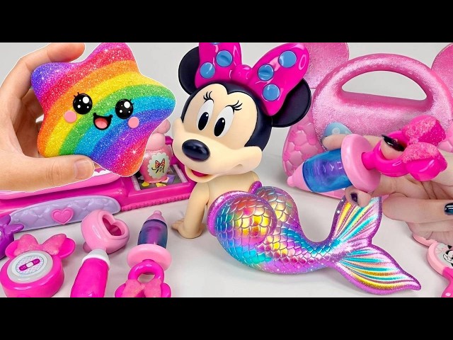 Minnie Mouse 2026🎀 Set Unboxing Rainbow Mermaid & Rainbow Star Squishy Beauty Playset Disney ASMR