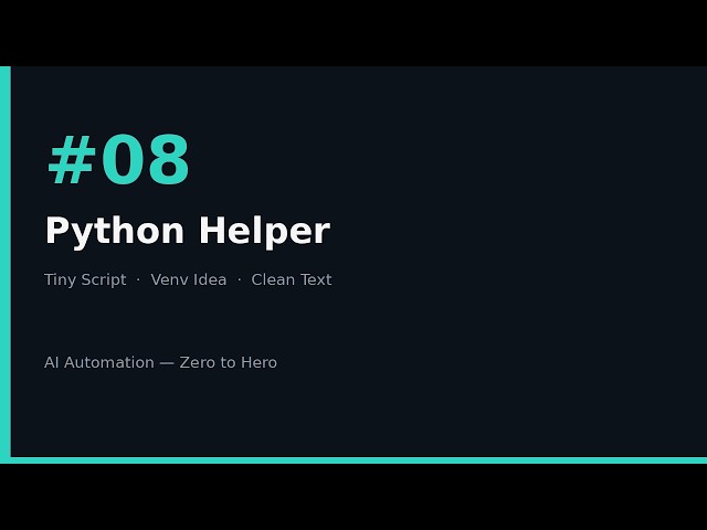 AI Automation Zero to Hero #08 — Python Helper in n8n