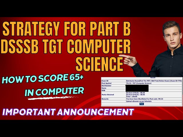 DSSSB TGT Computer Science Part-B (Computer) Strategy