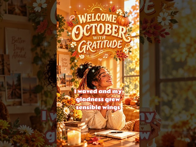 I welcome October with gratitude 🍁 say it out loud this morning #shorts