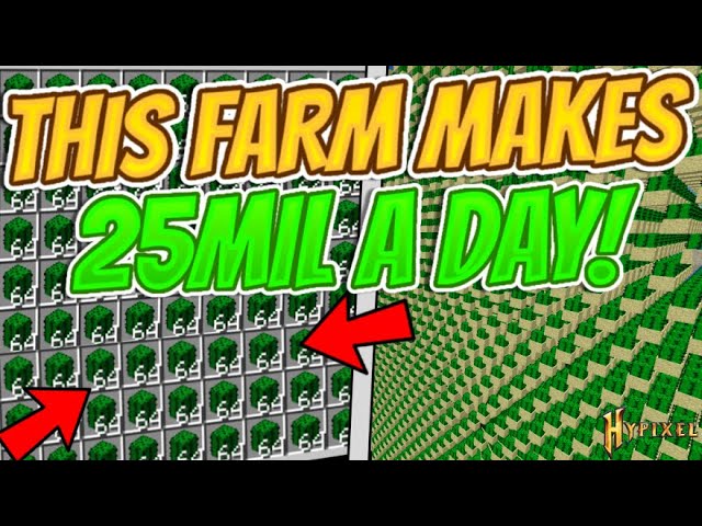 MASSIVE CACTUS FARM MAKES $25 MILLION PER DAY!! -- Hypixel Skyblock