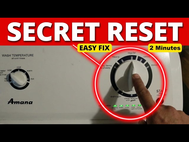 Amana Washer Won't Drain? Easy Fix!  Reset it in Minutes. May work on others. #Amana  #madamanadiy