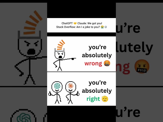 ChatGPT & Claude Thought They Replaced Stack Overflow 💀😂#developer #coding #programming #ai#tools