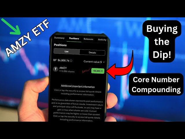 AMZY ETF - Buying the Dip - Core Number Compounding ($2600) - PASSIVE INCOME - Fidelity Brokerage