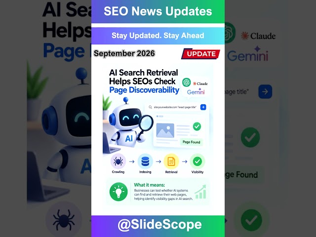 AI Search Retrieval Helps SEOs Check Whether Pages Are Discoverable and Indexed.