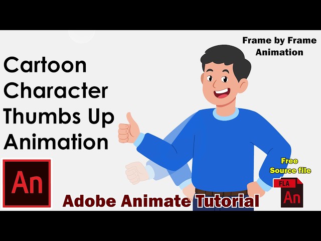 Cartoon Character Thumbs Up Hand Animation | Adobe Animate Tutorial