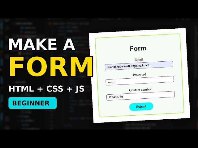 Make Your First Form with JavaScript | Beginner Tutorial