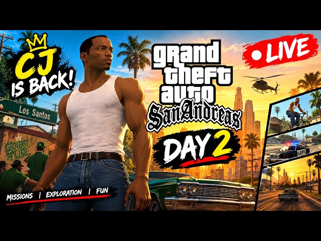 👑 CJ IS BACK! 🔥 GTA San Andreas LIVE  Day 2 #gta #granny #gta #gta5 #live