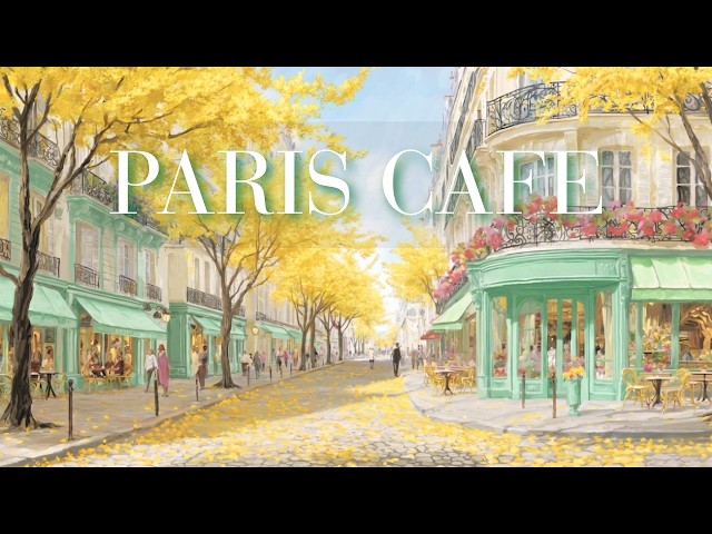 PARIS CAFE 🌼Golden Afternoon on the Cobblestones 🎵 Harp & Waltz Instrumental for Work, Study&Coffee