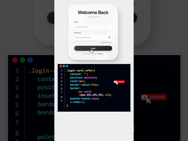 #coding #development #Modern Glass Login Form 🤯 | Pure HTML & CSS | Login UI Design #codinglife #ai