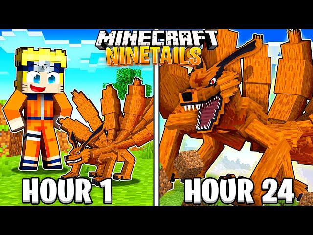 I Survived 24 HOURS as NINE TAILS in Minecraft