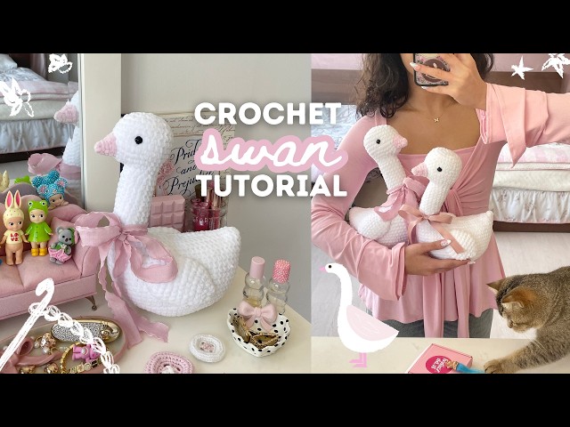 how to crochet a cute swan | free pattern + step-by-step tutorial 