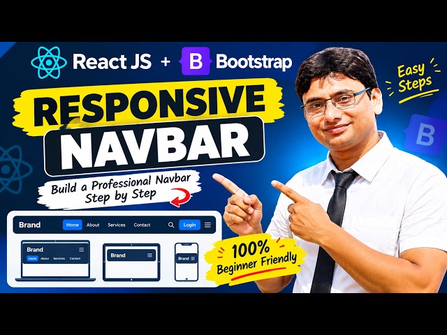 React JS Responsive Navbar with Bootstrap | Build a Professional Navbar Step by Step