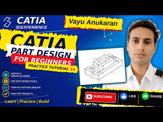 CATIA 3DEXPERIENCE Part Design Practice Exercise 14| Beginner to Pro | Tutorial