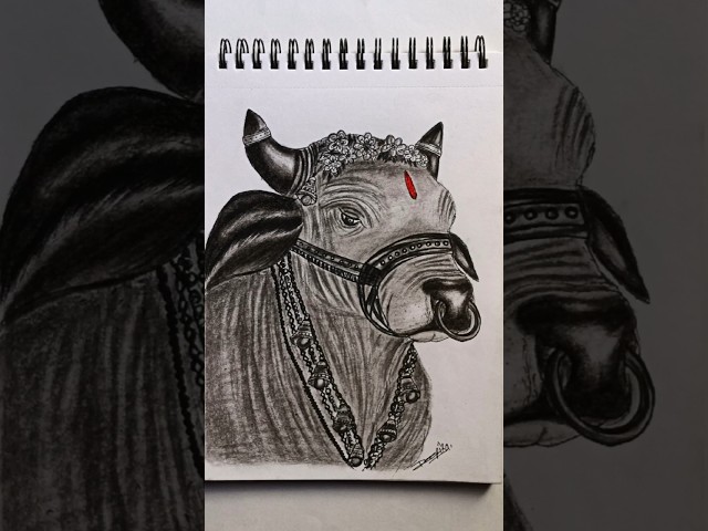 Nandi ji Drawing ✏️🕉️|Easy Step by Step Mahadev Nandi ji Sketch#viral #shorts #art #nandi #shivbhakt