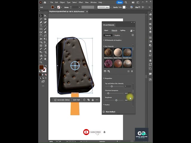 Create 3D Ice Cream in Adobe Illustrator 🍦🔥 | Easy 3D Design Tutorial #shorts