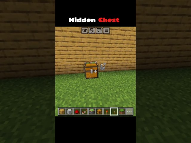 Minecraft SECRET CHEST Tutorial 🔥 Hidden Chest Redstone Trick #Shorts