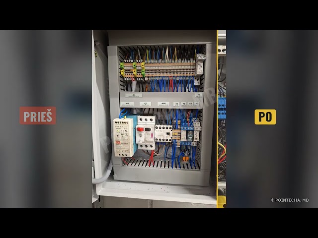 Gamybinio lifto valdymo skydo modernizacija: prieš ir po | Pointecha, MB