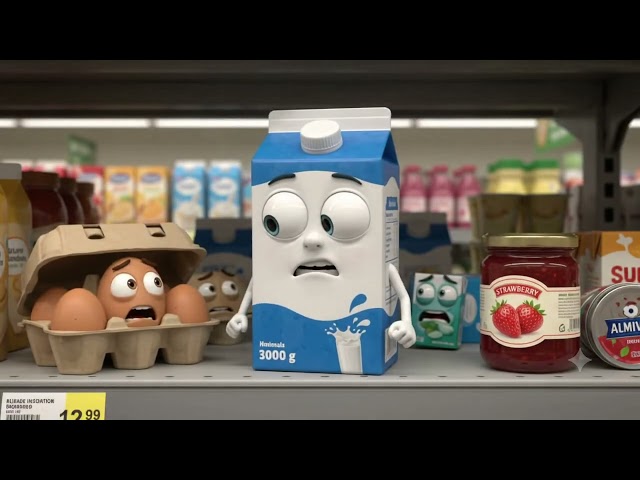 Milk carton sneezes in store