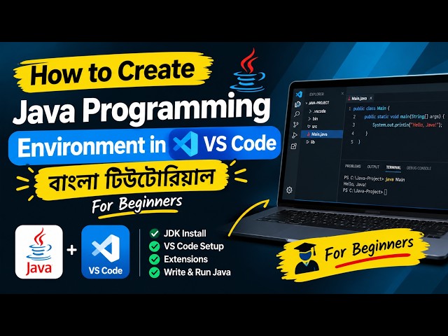 Java Programming Environment Setup in VS Code | Java Setup Bangla Tutorial for Beginners #java