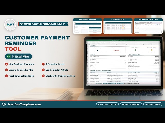 Customer Payment Reminder Tool in Excel VBA | Automatic Outlook Payment Reminders