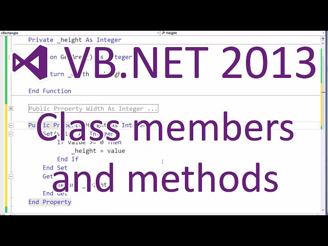 VB.NET 2013: Classes - Methods, Members and Constructors