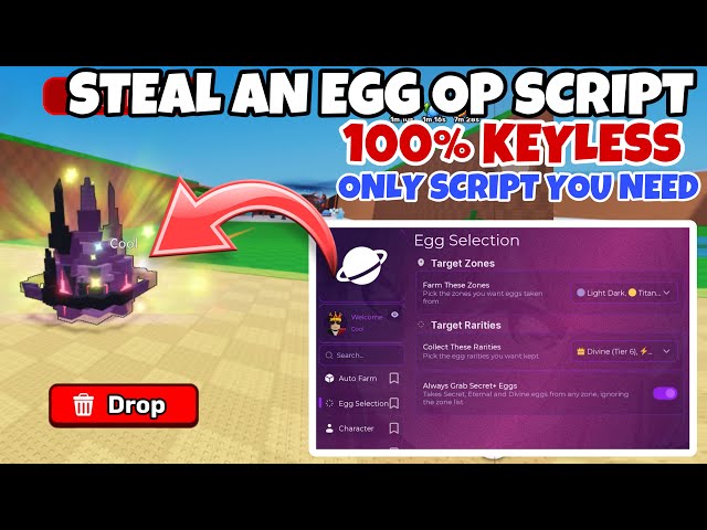 Steal An Egg Script - NO KEY | OP Instant Steal, OP Auto Steal BEST EGGS, Speed, God Mode & More! ✨