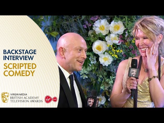 Phil Clarke & Julia Davis React Backstage to Winning Scripted Comedy | BAFTA TV Awards 2019