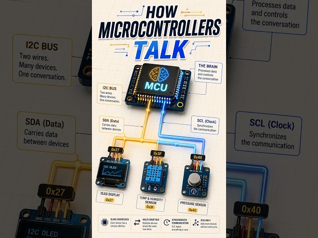 How Microcontrollers Talk to Hardware: I2C, SPI & UART