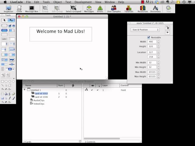 A LiveCode First Project: Mad Libs