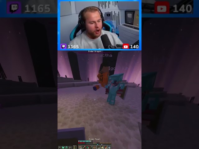 Defeating the Ender Dragon in Minecraft