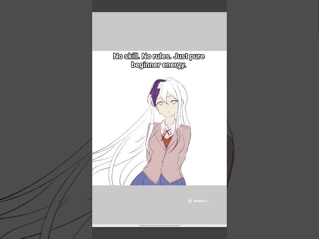 Drawing Like a Beginner Artist #art #ddlc #digitalart #arttrend #trend #satire #drawing #shorts