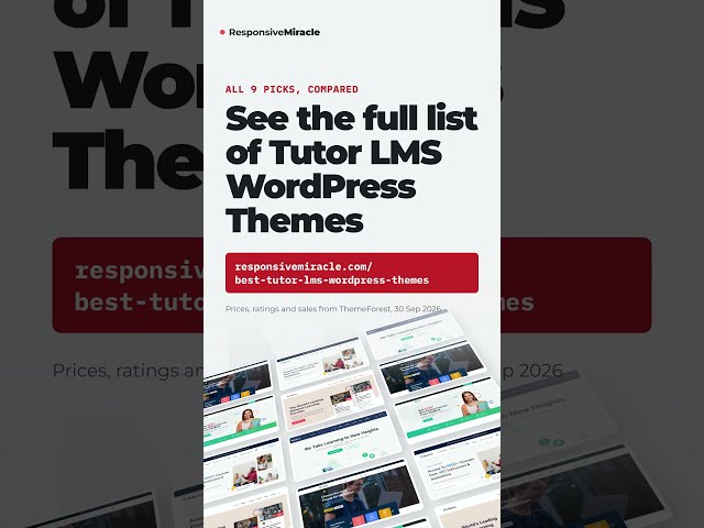 5 Best Tutor LMS WordPress Themes 2026 #shorts