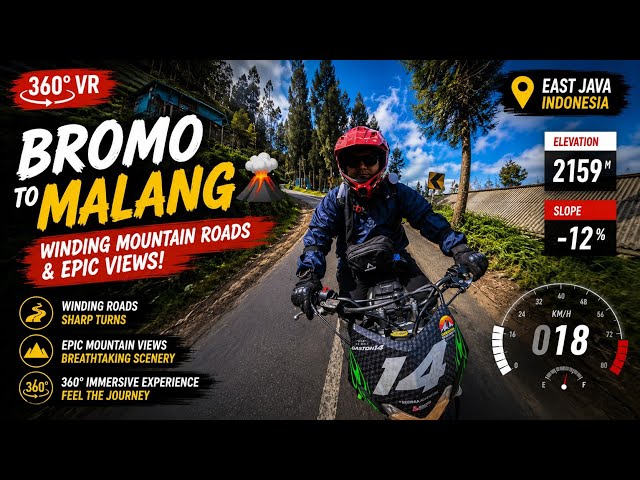 [40] 360° VR Bromo Journey 2026 | Bromo to Malang 🌋🏍️ | Winding Mountain Roads & Epic Views
