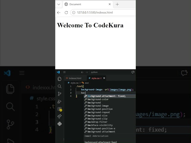 This CSS Trick Puts an Image Inside Text😱? #coding #codeKura