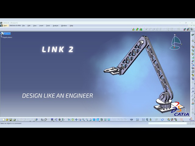 Link 2 – Small Arm Robot | CATIA V5 Design Series