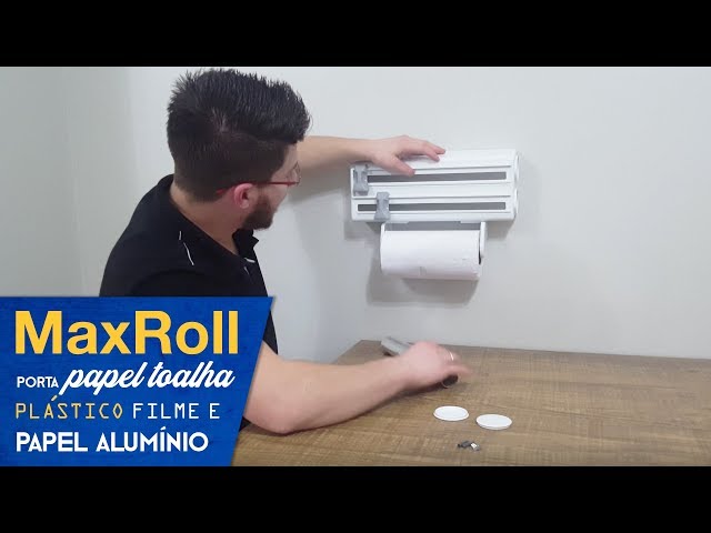 Suporte Maxroll Tradicional 3 em 1 Porta Papel Toalha, Alumínio, PVC - Zanline