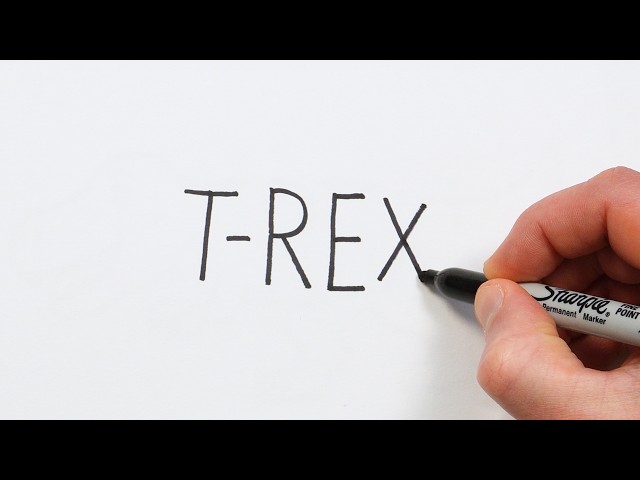How to Draw a T-Rex from the Word 🦖 Super Easy Step-by-Step Tutorial!