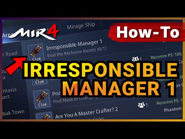 Mir4 Irresponsible Manager 1 Request Tutorial