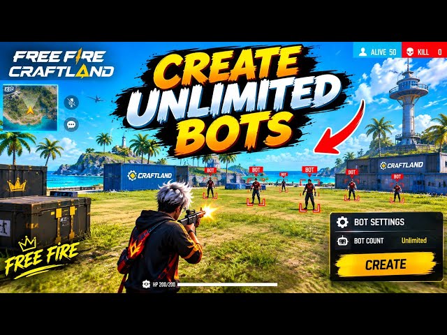 Make unlimited bots in craftland Free Fire | BANTIJOD_GMR #bantijod_gmr