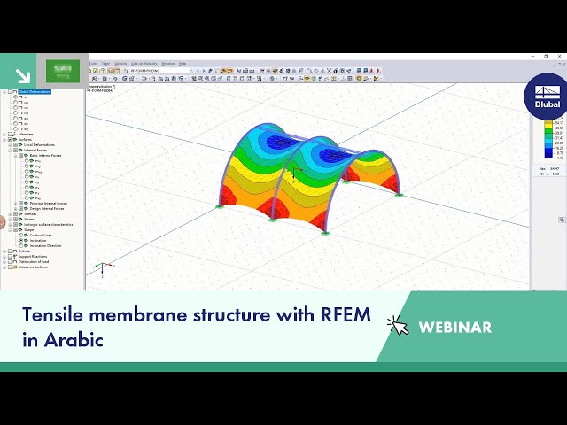 Tensile membrane structure with RFEM in Arabic