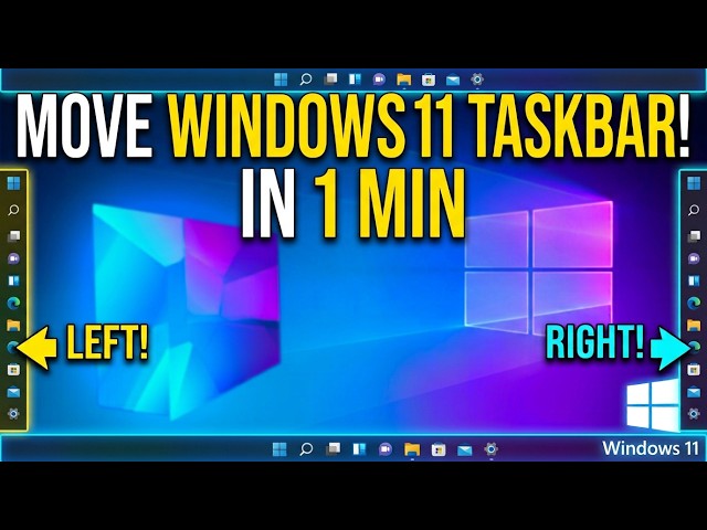 How to Move Taskbar to Top, Left, Right & Bottom in Windows 11 | Change Taskbar Position