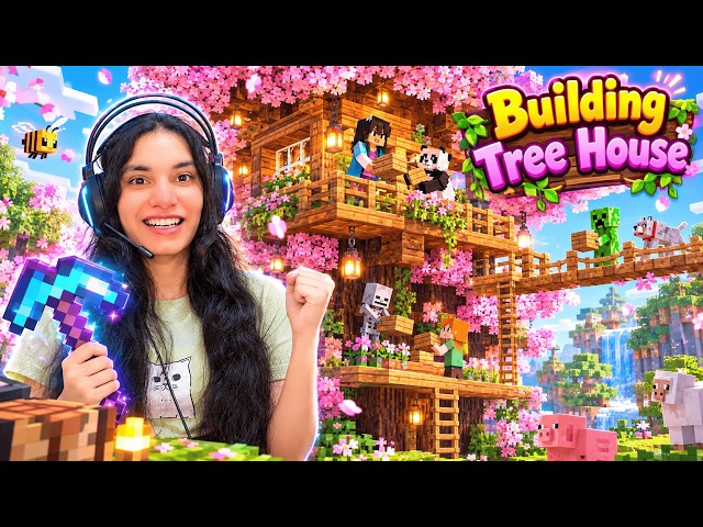 Massive Tree House Build in Minecraft Game #minecaft