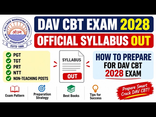 DAV CBT Eligibility Criteria 2026 OUT 🔥 | PGT TGT PRT NTT & Non-Teaching Posts | Official DAVCAE
