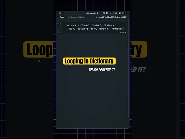 Ever wondered why Python dictionaries need loops? 👀 #coding #learnpython #datascience