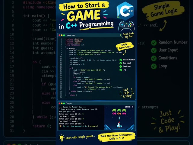 🎮 How to Start Game Development in C++ | Beginner’s Guide 🚀 #coding #learntocode #games
