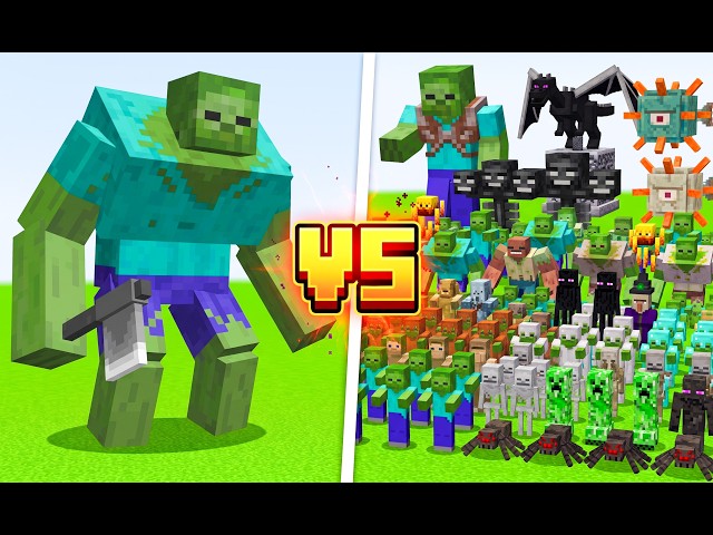 Mutant Zombie VS 100 Monsters MOD in Minecraft!
